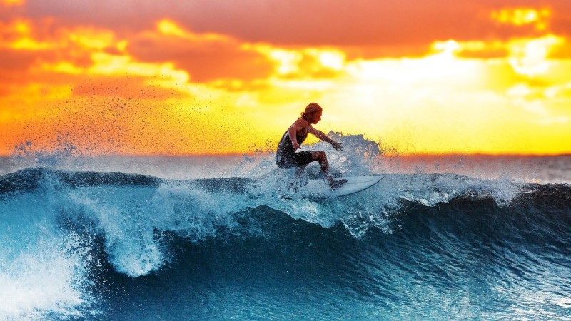 Surfist in the sunset